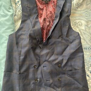 Men's Custom Blue Plaid Vest